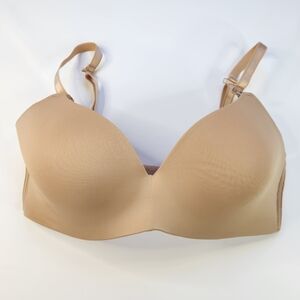 Auden Nursing Bra Womens 34DD Wirefree Lightly Lined Adjustable Straps Nude